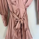 Zimmermann  Silk Wrap V-Neck Mini Dress in Blush Pink Photo 3