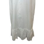 Madewell NWT  Eyelet Garden Dress White Cotton Ruffle Shoulder V-Neck Size Medium Photo 5