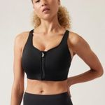 Athleta  Advance Zip Front Bra Size 36D Black  NWT Photo 1