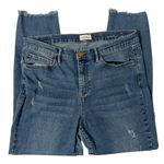 Nicole Miller (12) Soho High Rise Ankle Skinny Jeans Mid Wash Distressed Raw Hem Photo 10