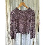 American Eagle  Ditsy Floral Long Sleeve Ruffle Trim Full Body Smocked Top S Photo 1