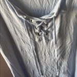 Seven7  Sky Blue Lace-Up Short Sleeve Top large Photo 1