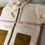 Madewell Re Sourced Fleece Hooded Zip Jacket Womens XL Beige Sherpa Photo 7