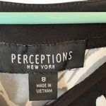 Perceptions  Black and White Animal Print Blouse Photo 1