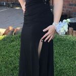 Long Black Lace Back Prom Dress Photo 0