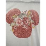 Gildan ‎ Mickey Mouse Floral Glitter Graphic T-Shirt Women's 2XL Photo 1