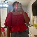 cute pink puff sleeve top Photo 2