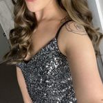 Crystal Sky Silver Sequins Mini Dress Photo 6