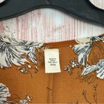 Unbranded Mustard Floral Print Open Front Kimono Top Size S/M Yellow Photo 3