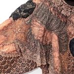 Vintage Jackart Italy Bronze Metallic Floral Patchwork Design Pullover Sweater Size L Photo 7