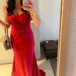 Revolve FAVIANA Red Strapless Evening Knot‎ Front Mermaid Sweetheart Gown 0 Photo 3