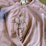 Twist crop top Cut & Paste flower sweatshirt XL Pink Photo 1