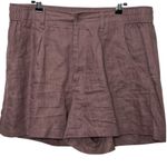Madewell Neale Shorts 100% Linen Chino Brown High Rise Women’s Size 14 Photo 1