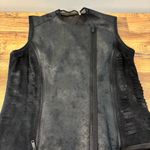 Elie Tahari  Victoria Lambskin Leather Multi Zip Asymmetrical Vest Women’s Photo 7