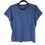 LL Bean Womens T Shirt Top Crew Neck Short Sleeve Pima Cotton Stretch Blue L Size L Photo 0