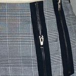 Blush Plaid Mini Skirt with Side Zipper and Zipper Details Photo 1