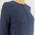 Talbots  Jacket US 6 Womens Blue Cotton Basketweave 3/4 Sleeve Zip Up w/ Pockets Photo 2