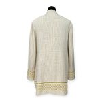 Chico's  | Size 2 | Cream Textured Gold Embellished Long Sleeve Open Front Jacket Photo 6