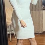 Stretchy white midi sweater dress Size L Photo 0