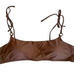 J.Crew O-Ring Tie Shoulder Bikini Top. Brown Size 3X Photo 0