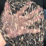 Adrienne Landau  Brown & Tan Animal Print Silk Infinity Scarf Vintage Sheer 40” Photo 5