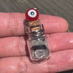 Red evil eye gemstone mini jar pendant Photo 2