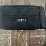Guess by Marciano Guess Huntley Large Zip Around Wallet Black Lizard Embossed Faux Leather Photo 0