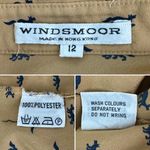 Vintage Windsmoor dragon fox print secretary blouse gold navy blue size XS/S Photo 4