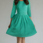 Everly Womens Dress Size Medium Dark Teal Green Lace Knit Juniors Pullover Photo 0