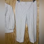 Kasper Pinstripe Suit Seersucker Fabric full lined classic workwear staple Sz 10 Photo 4