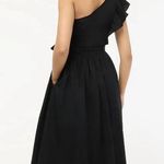 J.Crew Black One-shoulder MIDI Tie Dress Size 12P Photo 2
