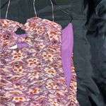 ZARA  Purple and Red Chiffon Ruched Bodycon Dress Women’s Medium Photo 4