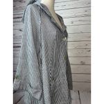 Jones New York Jones and Co New York NWT Jacket Medium Hooded‎ Linen Long sleeve Shirt Striped Photo 3