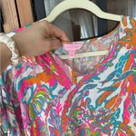 Lilly Pulitzer  Avette coverup Kaftan tunic fringe scuba to cuba print colorful Photo 2