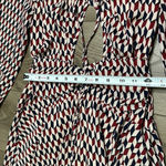 Mulla High Low Ruffle Cut Out Maxi Dress Red Black Geometric Size Medium Photo 12