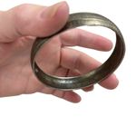 Silver Textured Bangle Bracelet, silver, summer, party, office, festival Photo 2