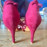 Elegant Allegra K Women's Dark Red Solid Open Toe Lace Up Stiletto Heels Pink Size 9 Photo 6