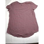 Lululemon  Womens Tee‎ V-Neck Maroon Strips Size  10 Short Sleeve T-Shirt Photo 5