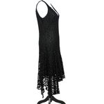 White House | Black Market Rare Y2K Gothic Flapper Lace Dress Black Asymmetrical Hem WHBM Size L Romantic Photo 1