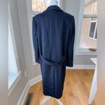 Vintage Ashley Scott Petites Navy Blue 100% Wool Long Dress Car Coat Size Medium Photo 10
