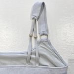 Aerie New  Ring Double Strap Seamless Ribbed Longline Bralette Grey Size Large Photo 8