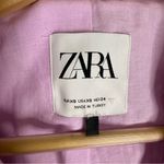 ZARA Lilac Blazer Women’s Size XS Linen Blend One Button Photo 3