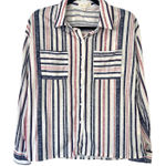 Eden & Olivia Striped Button Up Shirt Long Sleeve Women's Size Medium Photo 0