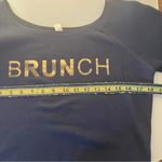 Sarah Marie Running Brunch Wide Neckline Sweatshirt Navy Blue Gold Small Photo 6