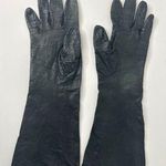 American Vintage Vintage Alexander's Silk black leather long Oprea gloves REAL KID FRANCE size 7 Photo 0