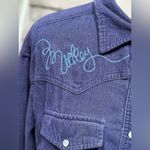 Vintage 90s Mickey Mouse Unlimited Corduroy Embroidered Western Shirt Cowgirl Blue Size M Photo 2