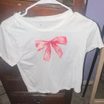 Bow cropped tshirt! Size M Photo 0
