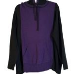 Ralph Lauren Lauren Women 1X Knit Hoodie Purple Black Kangaroo Pocket Boho Photo 0