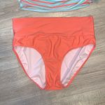 Divine Modesty striped halter tankini Mid Rise Swim Suit Set Blue Size XL Photo 2