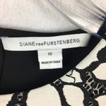 Diane Von Furstenberg DVF  Black & White floral Print Sleeveless Tank Top 10 Photo 5